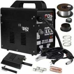 COSTWAY Ampere Schweissgeraet MIG 130 Schweissmaschine FLUX Schutzgas Elektrodenschweissgeraet Fuelldraht Schwarz