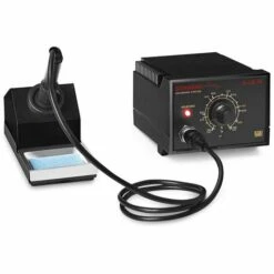 STAMOS Lötstation Mit Lötkolben 50W 480°C Lötkolbenablage 230V Basisset Zubehör - Braun, Grau