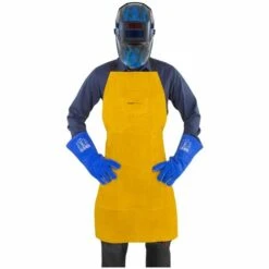 STAMOS Schweißerschürze Aus RindspaltLEDer 109 X 63 5 Cm Nähte LEDerschürze - Schwarz, Gelb