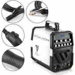 STAHLWERK AC/DC WIG 200 Puls ST Schweißgerät Mit 200 Ampere WIG MMA Viele Schweißparameter Einstellbar ALU Dünnblech Geeignet 7 Jahre Garantie