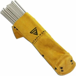 STAHLWERK Elektrodentasche Elektrodenköcher Schweißstabtasche Aus Echtleder Hitze Und Feuerbeständig