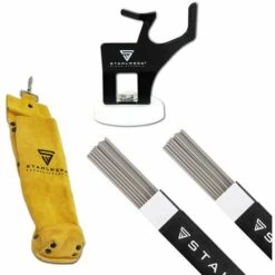 STAHLWERK Stabelektroden/Schweißelektroden Set E6013RR + Brennerhalter ARC + Elektroden-Tasche Aus Echtleder, Zubehör Für Elektrodenschweißgeräte, MMA, E-Hand Inverter
