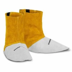 STAMOS Schweißer Gamaschen Rindspaltleder Hitzebeständig Schweißergamaschen Leder