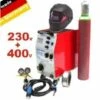 APEX Schutzgasschweißgerät Combi 190AM Mit Alu-Draht Automatikhelm Argonflasche 10L