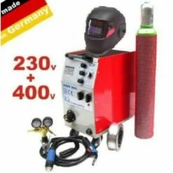 APEX Schutzgasschweißgerät Combi 190AM Mit Alu-Draht Automatikhelm Argonflasche 10L