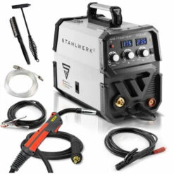 Schweißgerät STAHLWERK MIG MAG 175 ST IGBT - MIG MAG Schutzgas Schweißanlage Mit 175 Ampere, MMA Funktion, FLUX Fülldraht Geeignet, 7 Jahre Garantie*