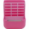 OUSUDELA 2-in-1-Haustier-Futternapf Und Grasrahmen Für Kaninchen, Chinchillas, Meerschweinchen, Kleintiere, Anti-Biss Mit Festem Set (Rosa)