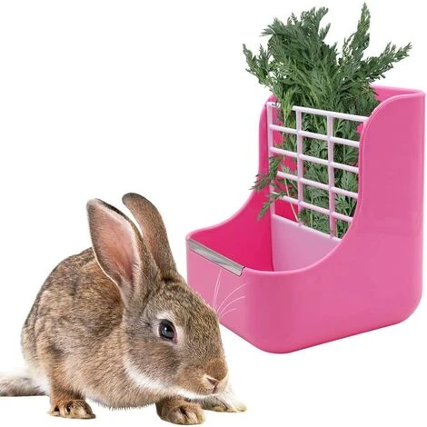 OUSUDELA 2-in-1-Haustier-Futternapf Und Grasrahmen Für Kaninchen, Chinchillas, Meerschweinchen, Kleintiere, Anti-Biss Mit Festem Set (Rosa) 5 OUSUDELA 2-in-1-Haustier-Futternapf Und Grasrahmen Für Kaninchen, Chinchillas, Meerschweinchen, Kleintiere, Anti-Biss Mit Festem Set (Rosa) – Bild 5